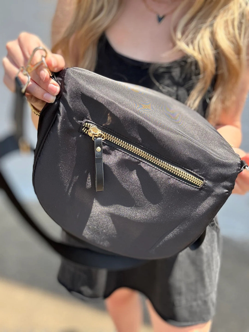 Oversized Double Zip Crossbody Bag