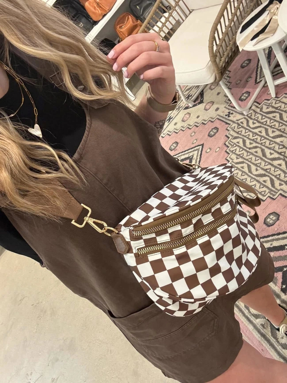 Oversized Double Zip Crossbody Bag