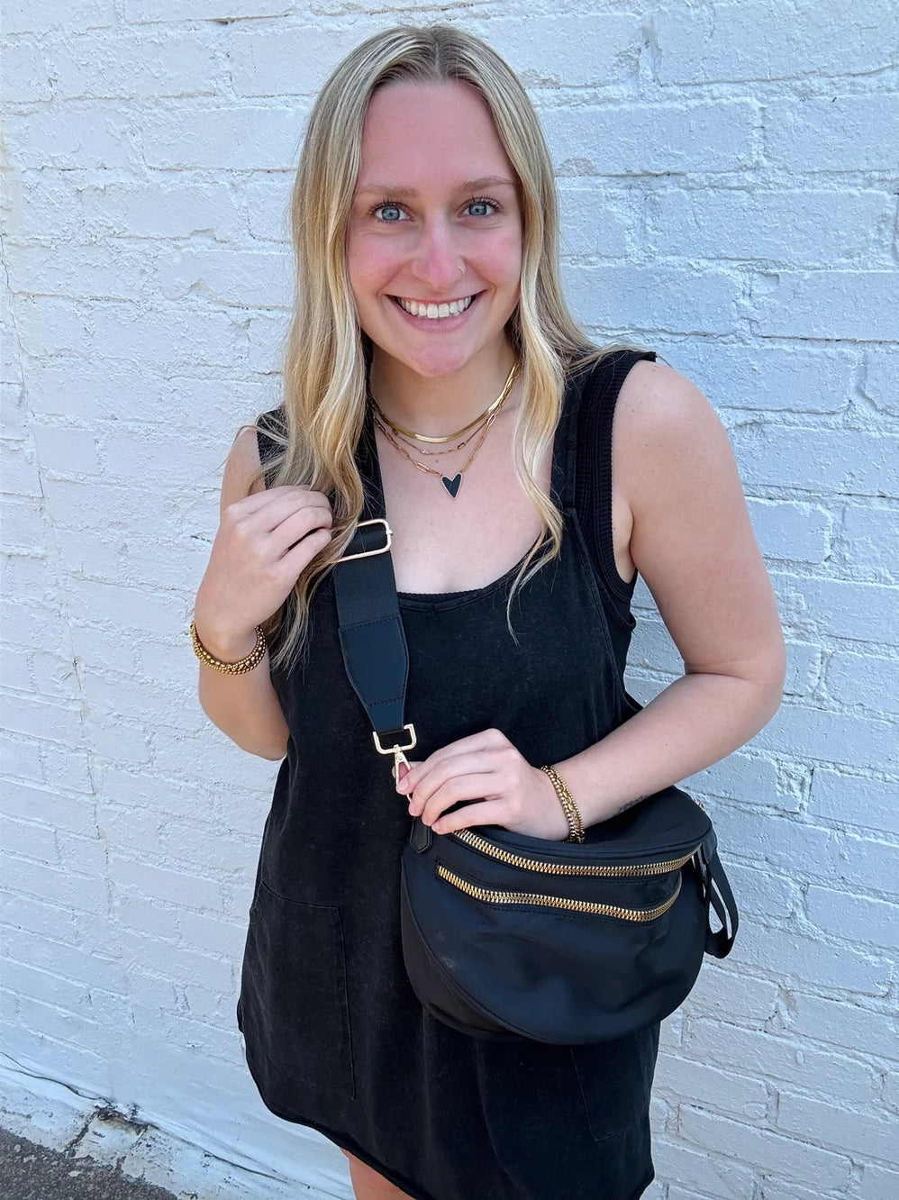 Oversized Double Zip Crossbody Bag