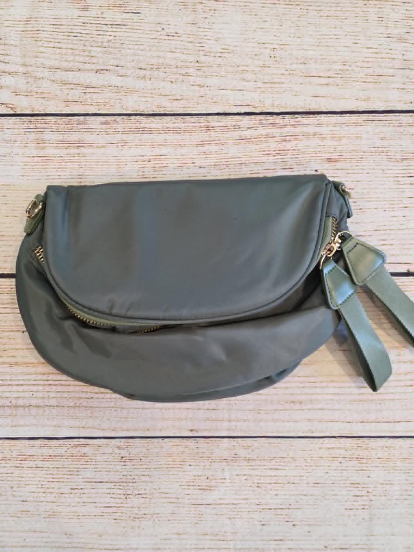 Oversized Double Zip Crossbody Bag
