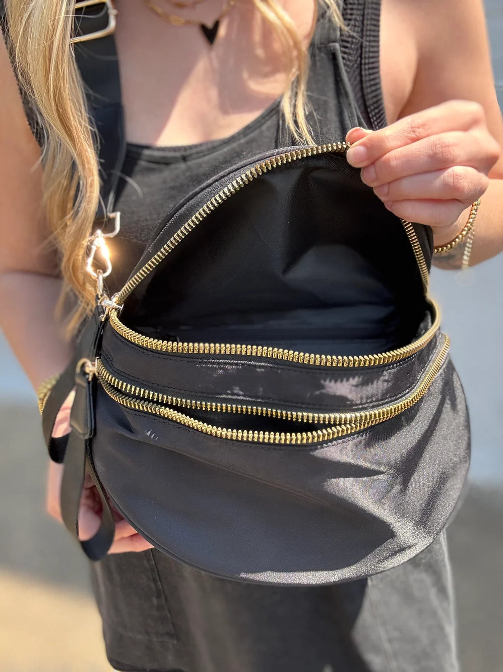 Oversized Double Zip Crossbody Bag